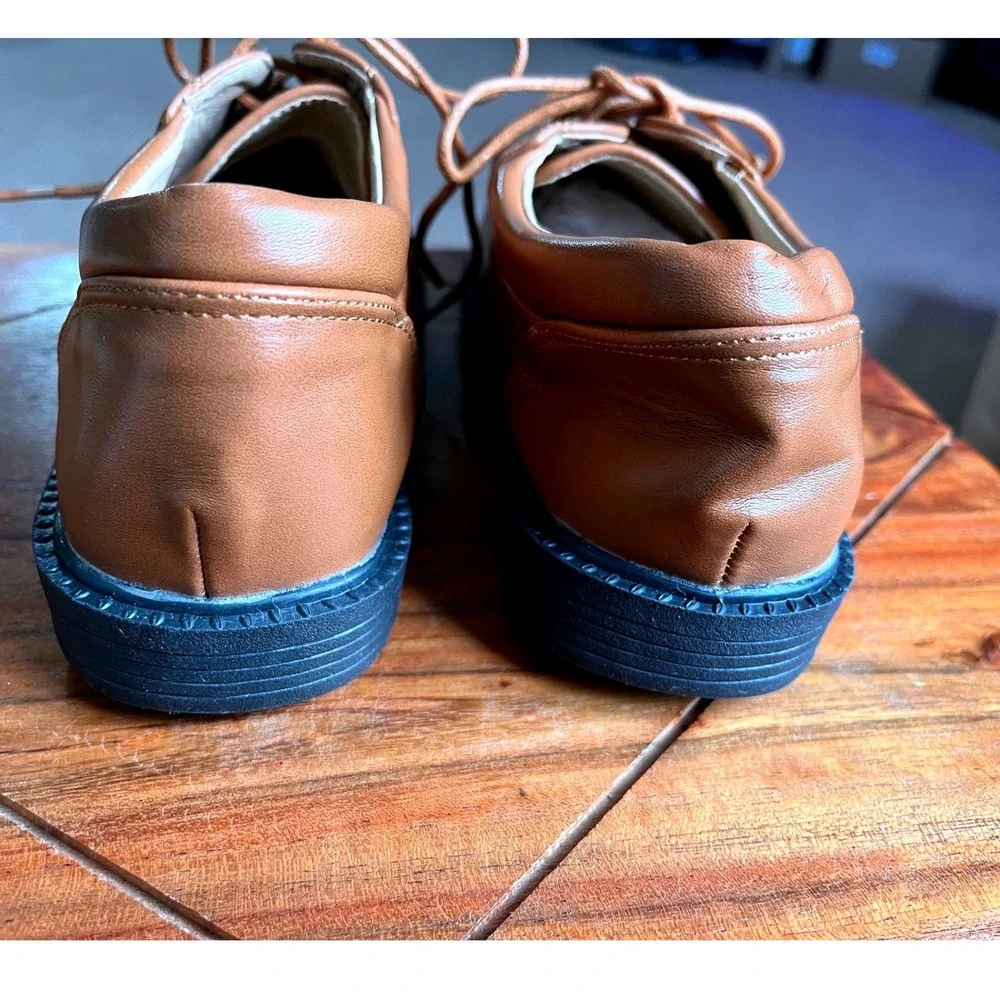 AKK Life Style Boys Tan Brown Lace Up Oxford‎ Dress Shoes Size 34 EU US 3